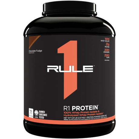 RULE 1 PROTEIN WPI R1 PROTEIN 5LBS Protein isolate RULE1 Chocolate Fudge 