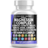 Magnesium Complex 2285mg with Glycinate Citrate Malate Oxide Taurate Aspartate - 90 Count by Nutraco