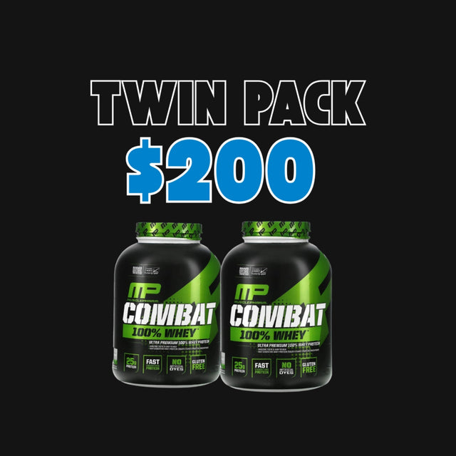 Combat 100% Whey Protein by MusclePharm PROTEIN MUSCLEPHARM Twin Pack - Black Friday Sale Banana Cream 