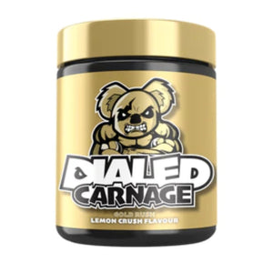 Dialed Carnage by The X Athletics PREWORKOUT The X Athletics Gold Rush Lemon Crush 