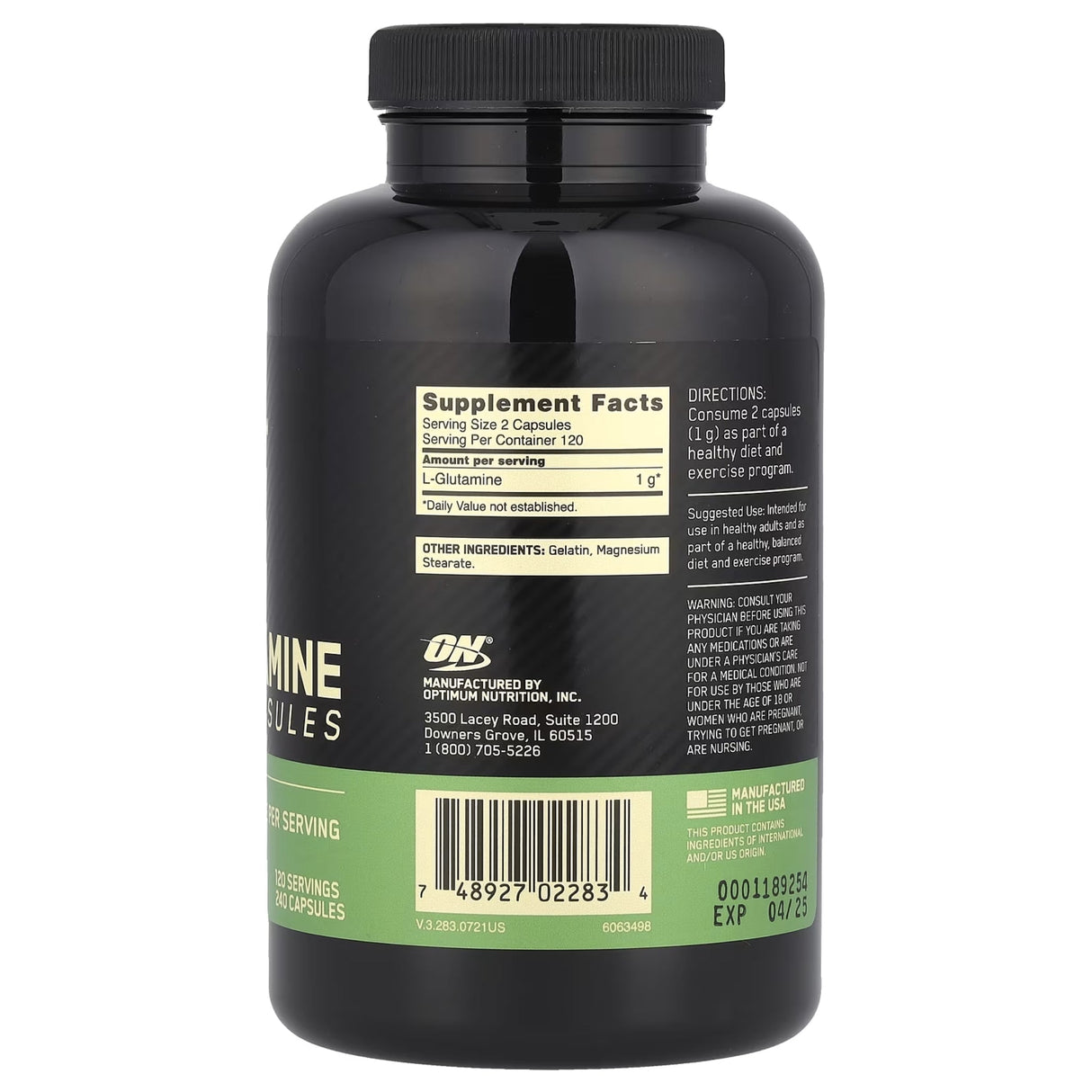 Glutamine by Optimum Nutrition recovery IHERBS 