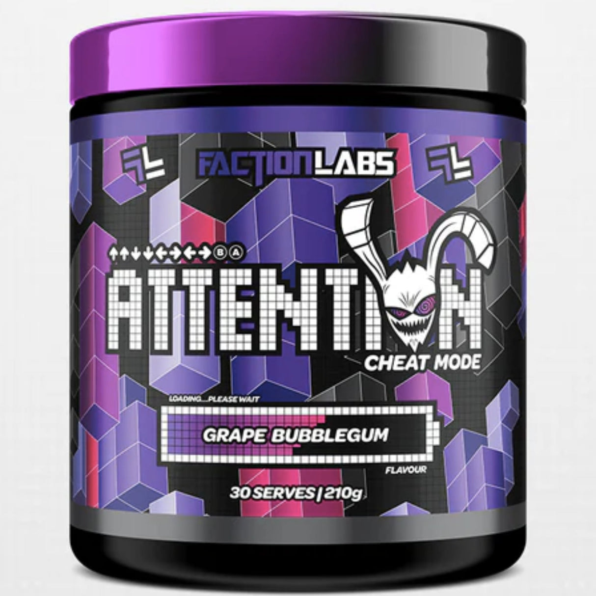 Attention Cheat Mode by Faction labs Nootropic SUPPS247 30 Grape Bubblegum 