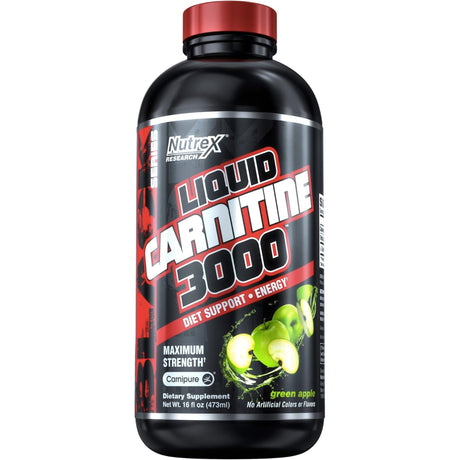 Nutrex Liquid Carnitine 3000 Vitamins & Supplements SUPPS247 Green Apple 