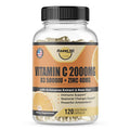 Vitamin C 2000MG, Zinc 40 mg, Vitamin D3 5000 IU,,120 Vegan Capsules