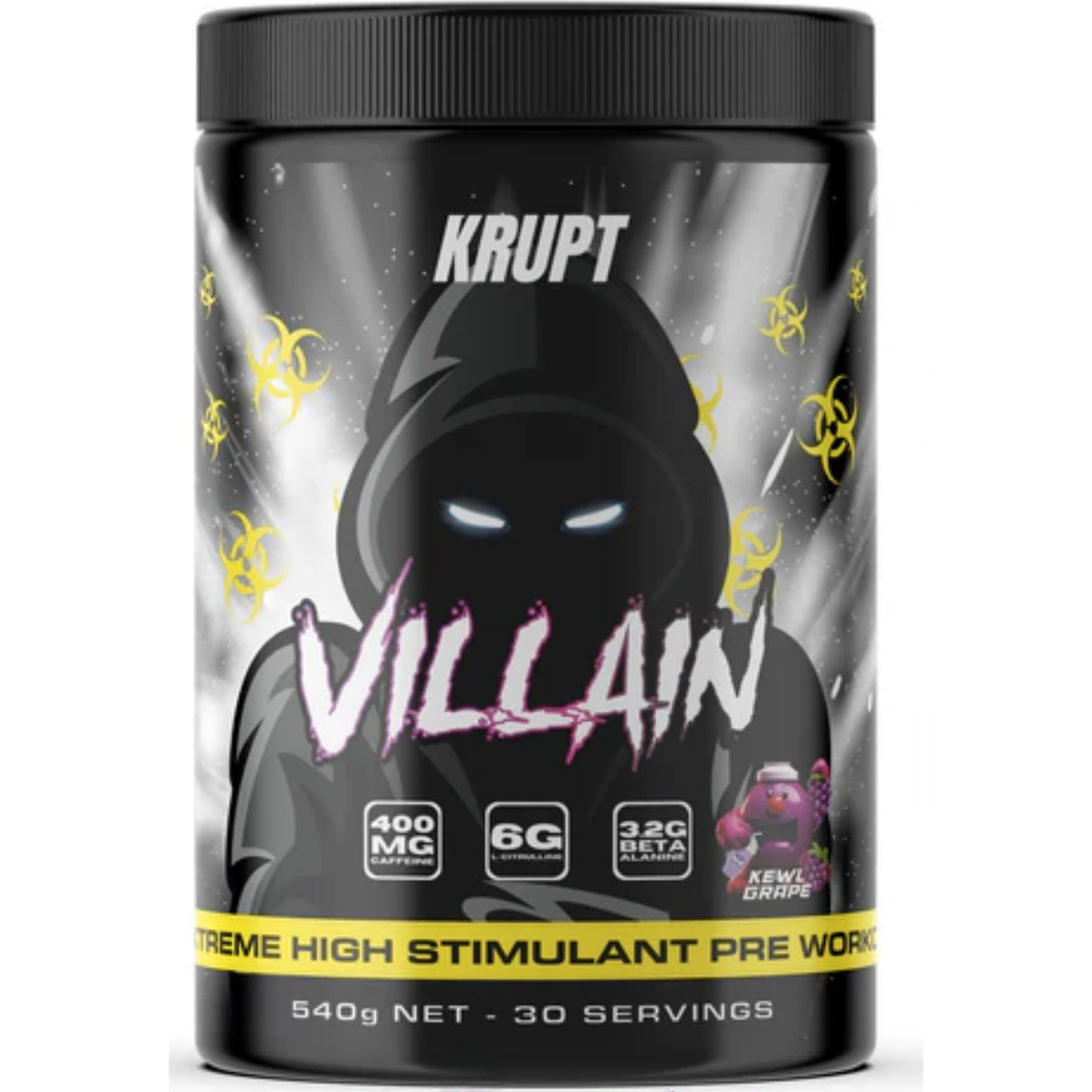 Villain High Stim Pre Workout by Krupt Supps Pre-Workout Krupt Supps Kewl Grape 