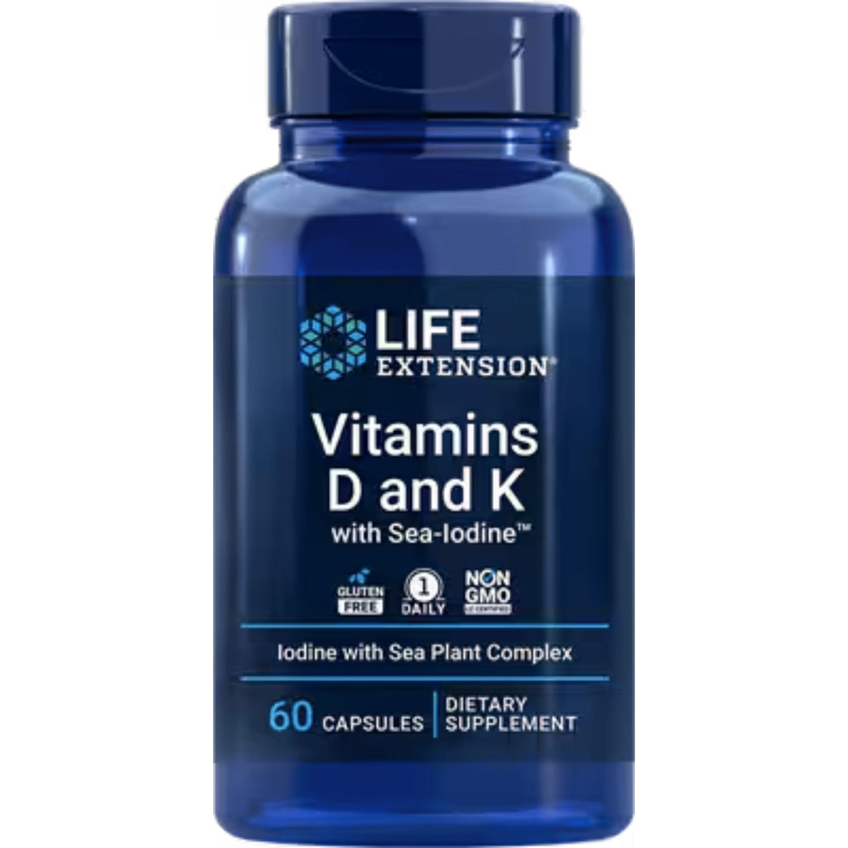 Life Extension's Vitamins D and K with Sea Iodine Blended Vitamin & Mineral Supplements life extension 