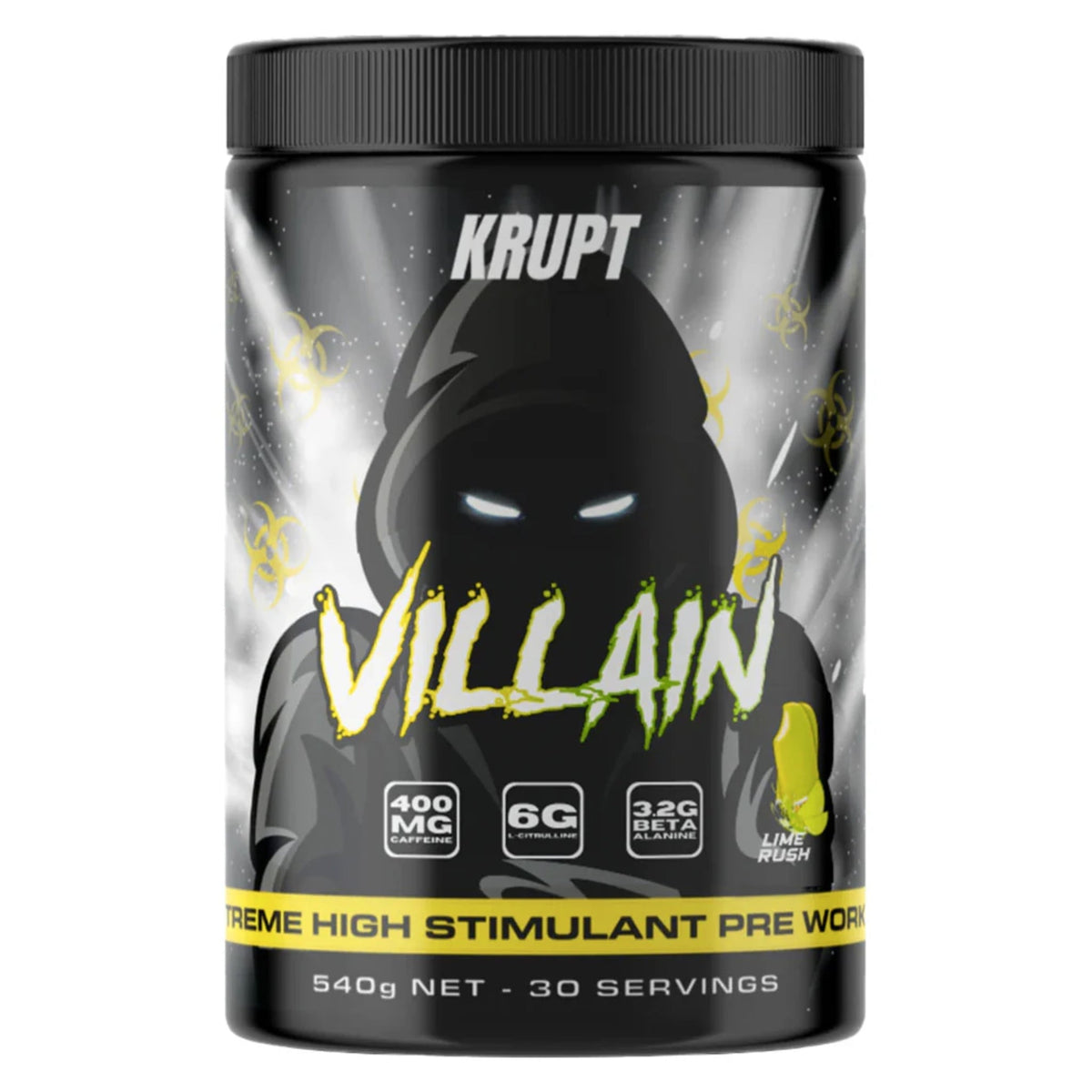 Villain High Stim Pre Workout by Krupt Supps Pre-Workout Krupt Supps Lime Rush  - Image 3