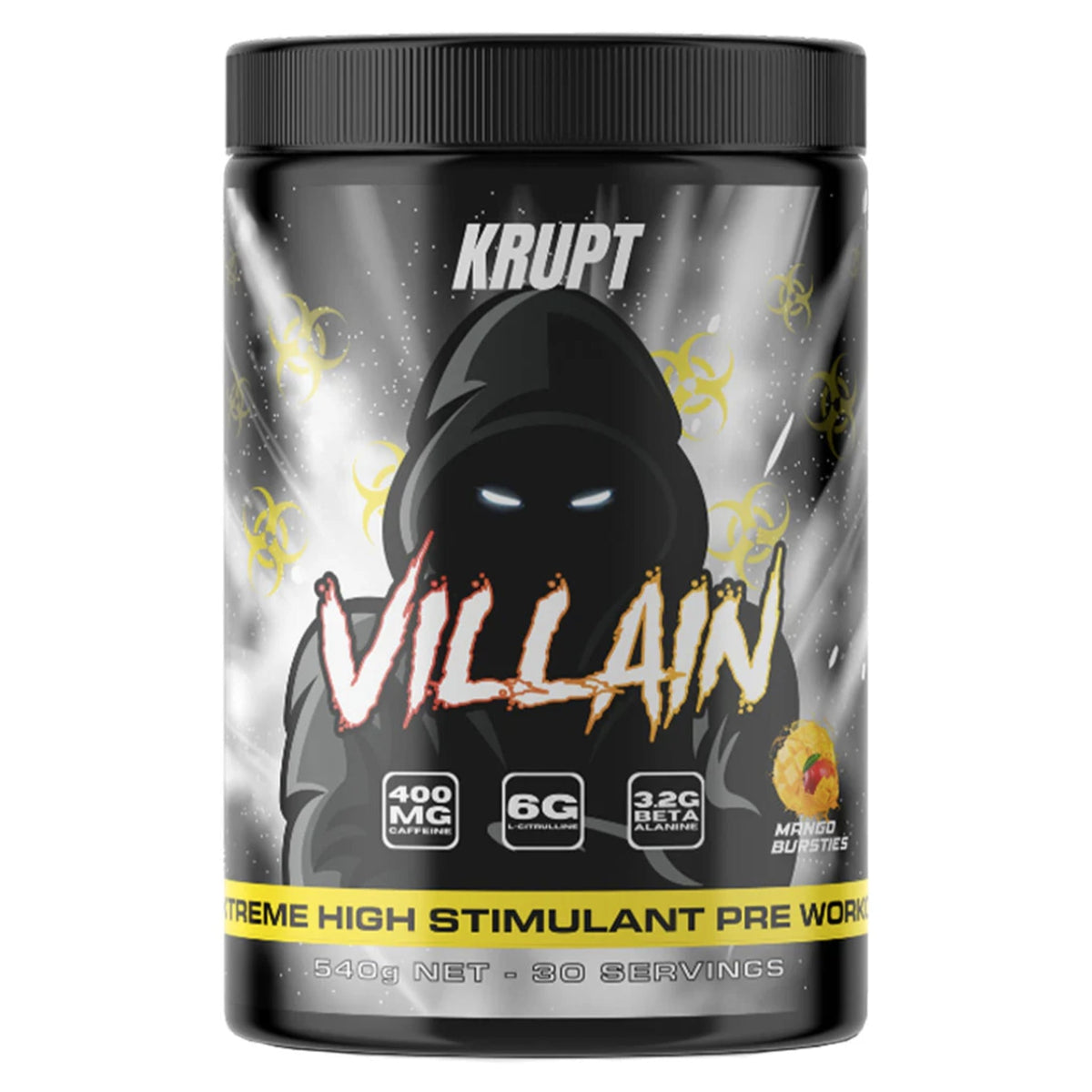 Villain High Stim Pre Workout by Krupt Supps Pre-Workout Krupt Supps Mango Busties  - Image 5