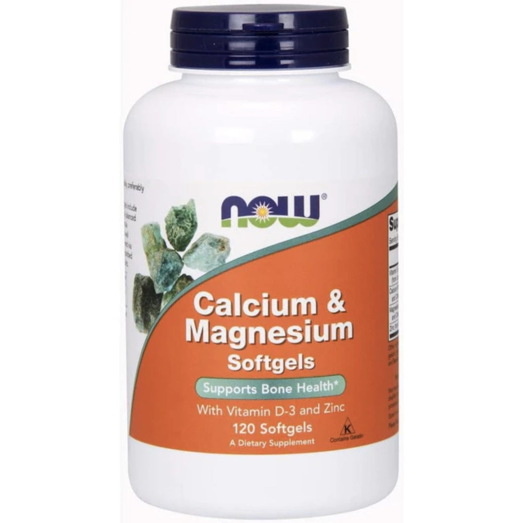 NOW Calcium & Magnesium with Vitamin D-3 and Zinc Multivitamins supps247Springvale 120 Softgels 