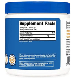 Nutricost's Acetyl L-Carnitine HCL 1000mg L-carnitine SUPPS247 