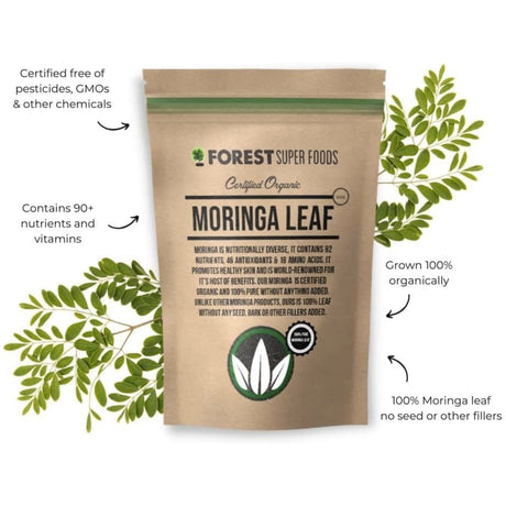 Organic Moringa Leaf Powder by Forest Super Foods superfood Amazon 