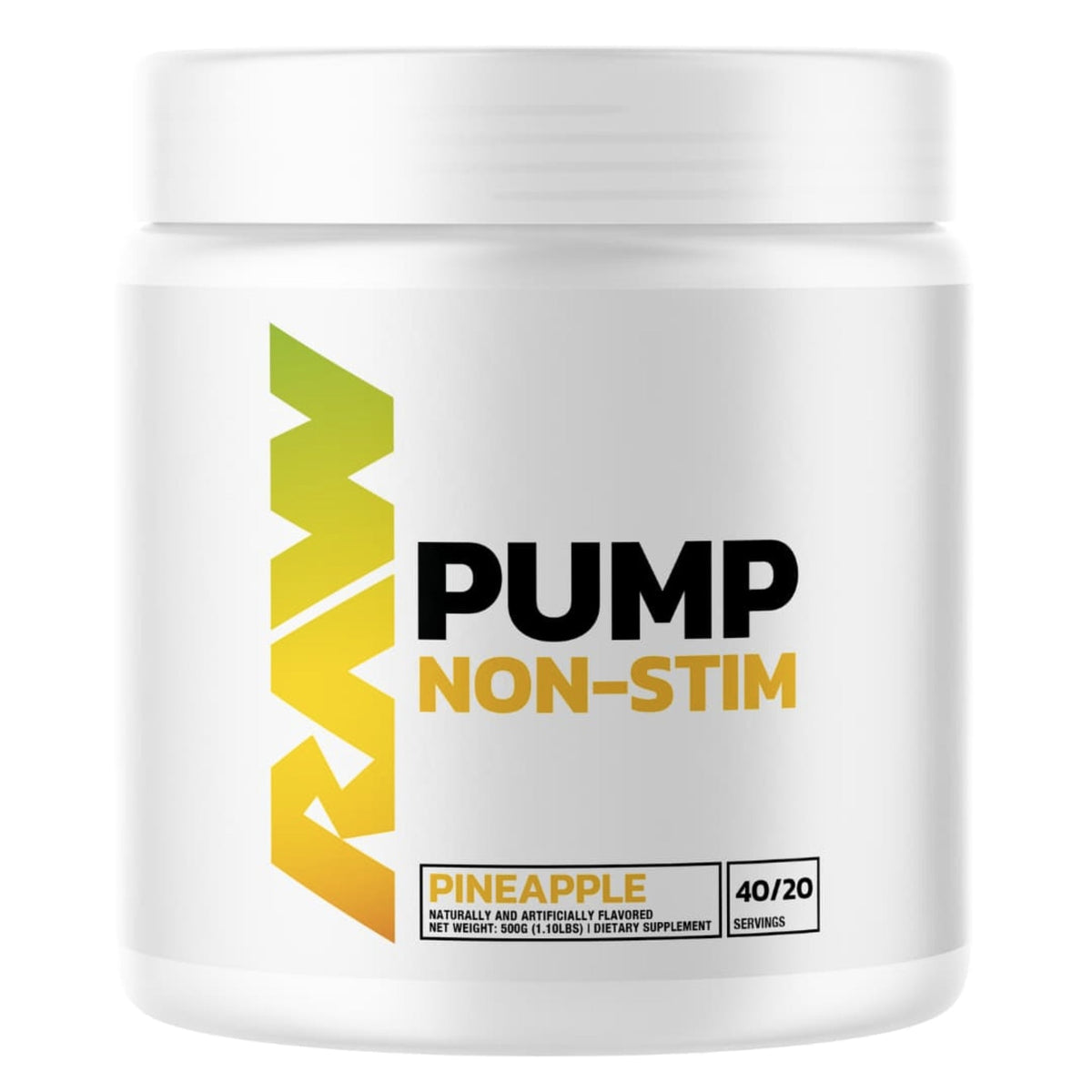 RAW Nutrition Pump Non-Stim Pre-Workout PRE WORKOUT Get Raw Nutrition Pineapple  - Image 1
