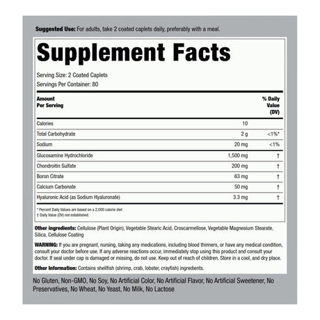 Piping Rock Advanced Formula Glucosamine Chondroitin with Hyaluronic Acid Muscles, Bones & Joints Piping Rock 