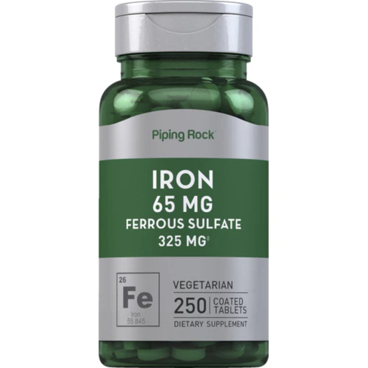 Piping Rock Iron Ferrous Sulfate 65 mg | 250 count | Iron Supplement General Piping Rock 