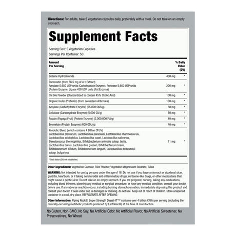 Piping Rock Super Strength Digest-It (4 Billion CFUs) GENERAL HEALTH Piping Rock 