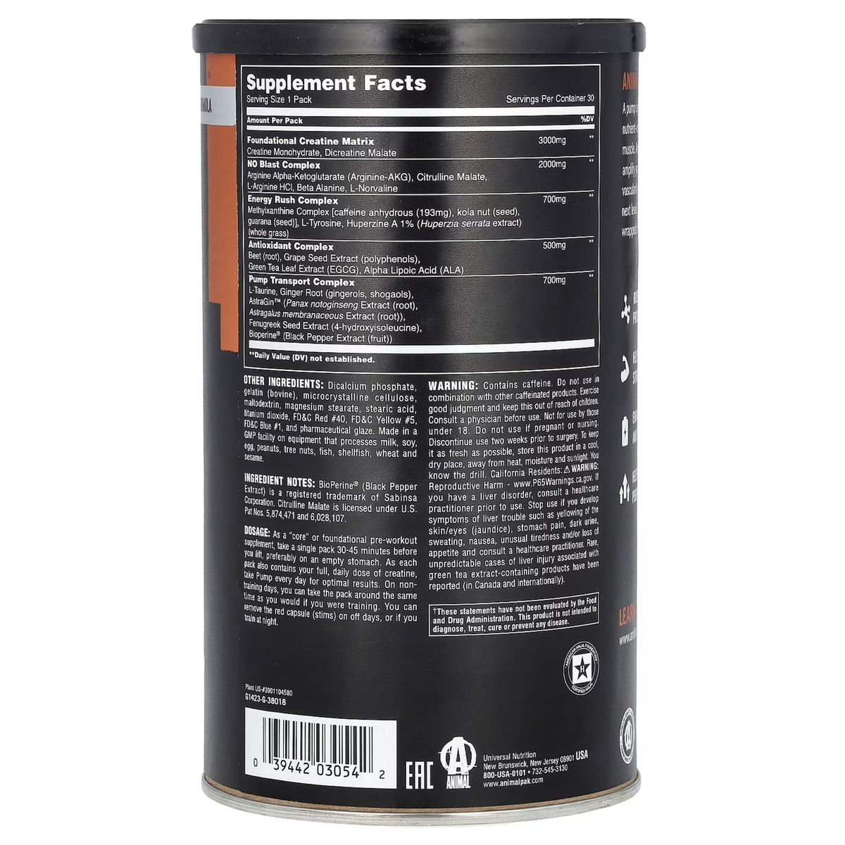 Animal Pump Pre-Workout by Universal Nutrition Pre-Workout UNIVERSAL NUTRITION  - Image 2