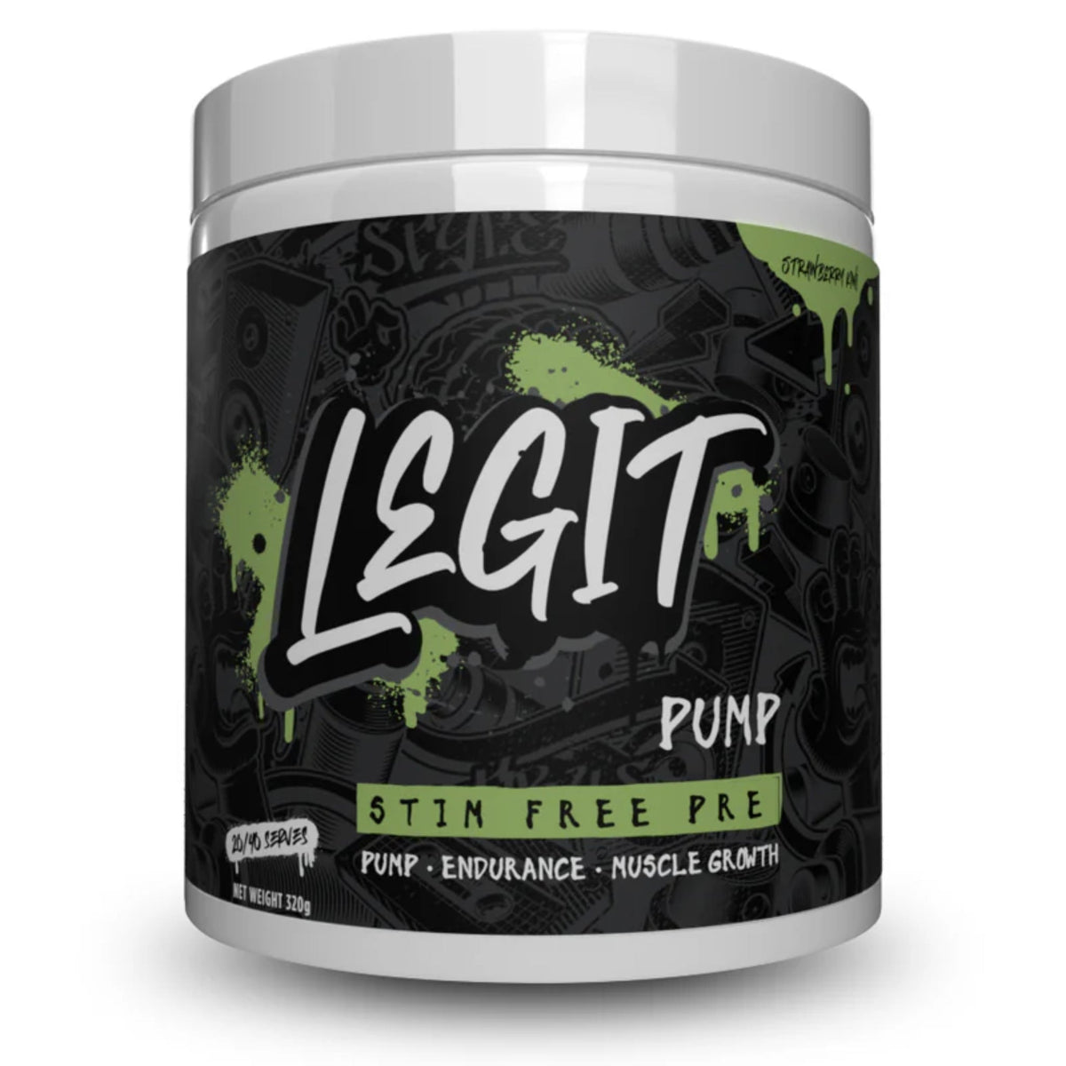 Legit Pump Non-Stim Pre PRE WORKOUT Legit Strawberry Kiwi 40 Serves  - Image 2