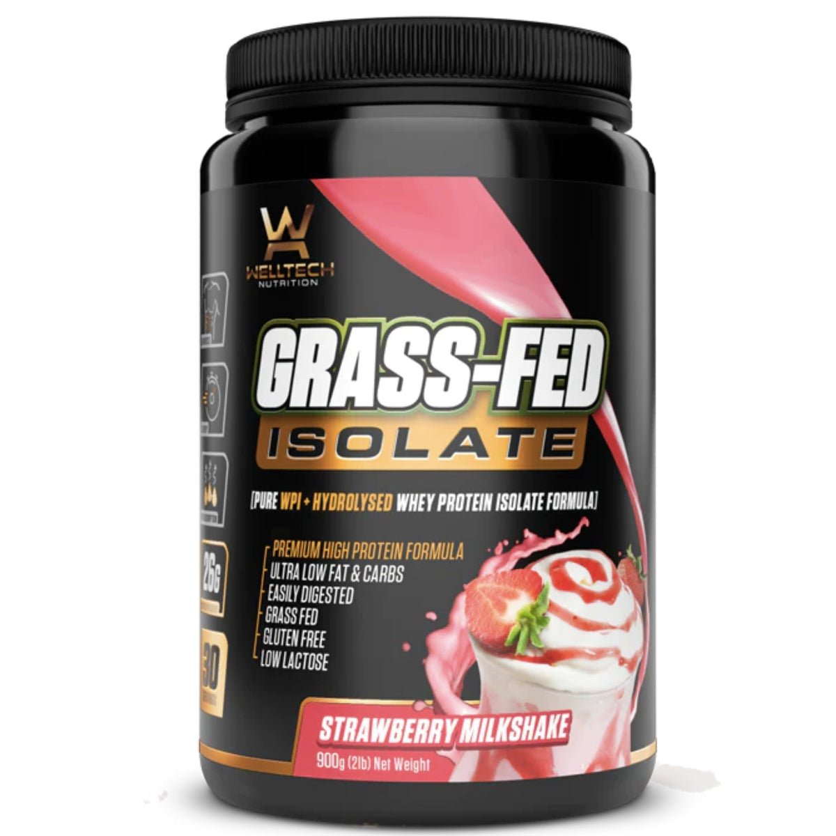 Grass-Fed Isolate by Welltech Nutrition Protein isolate SUPPS247 Strawberry Milkshake 2 LB  - Image 5