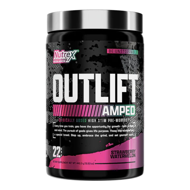 OUTLIFT Amped High Stim Pre workout by Nutrex Research PRE WORKOUT NUTREX Strawberry Watermelon 