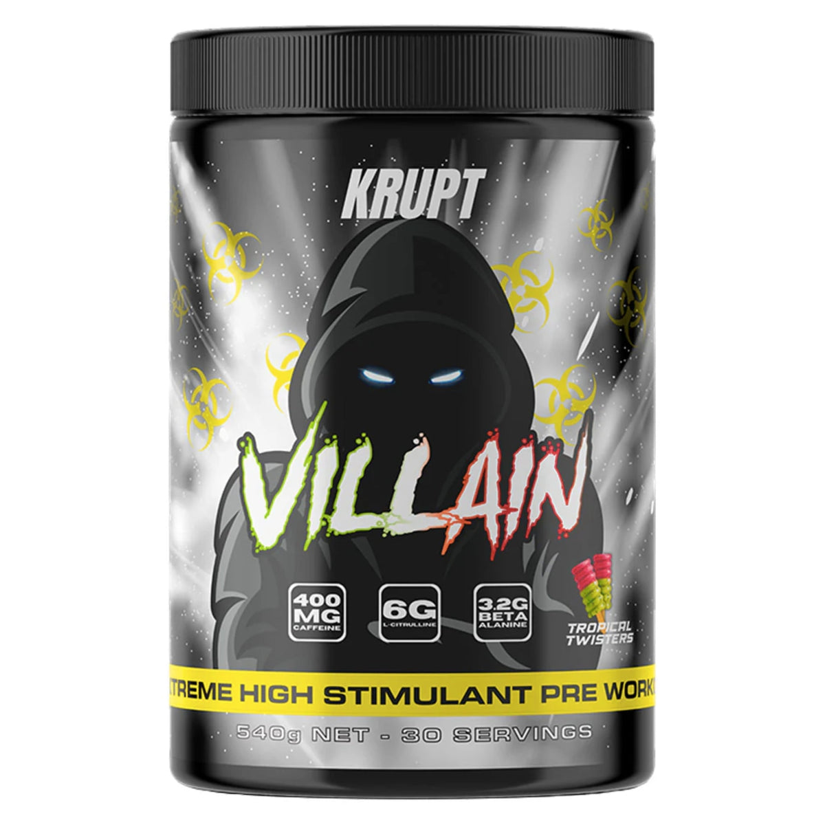 Villain High Stim Pre Workout by Krupt Supps Pre-Workout Krupt Supps Tropical Twisters  - Image 4