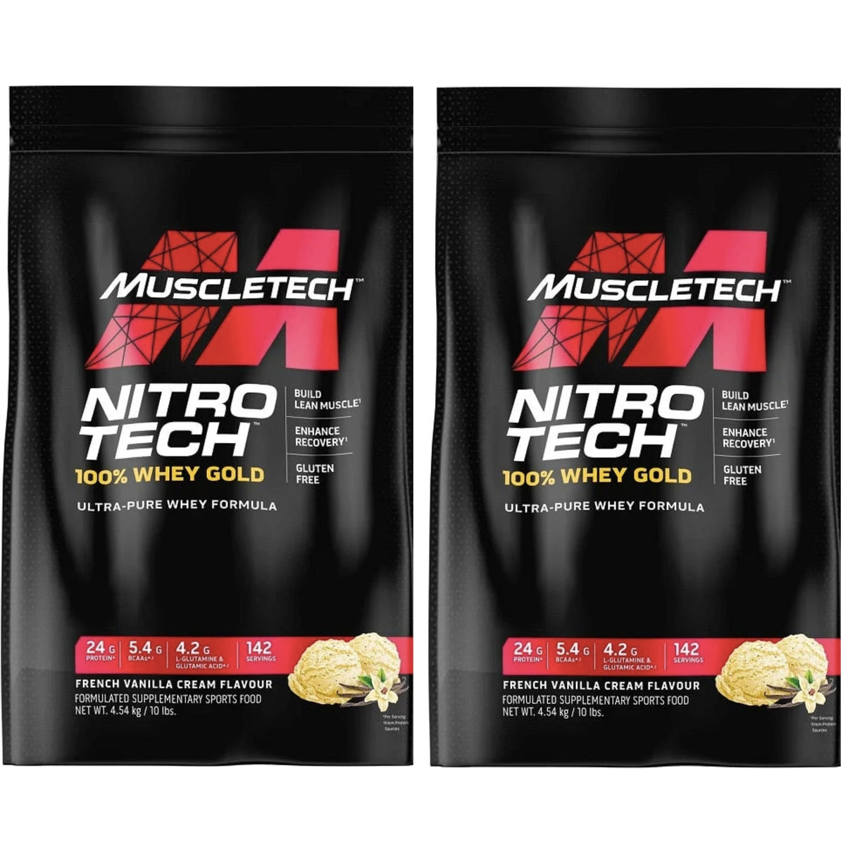 MuscleTech Nitro Tech 100% Whey Gold 10 Lbs PROTEIN MUSCLETECH 10 lbs Buy Twin Pack French Vanilla Creme 