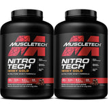 MuscleTech Nitro Tech 100% Whey Gold PROTEIN MUSCLETECH 5 lbs Twin Pack Double Rich Chocolate 