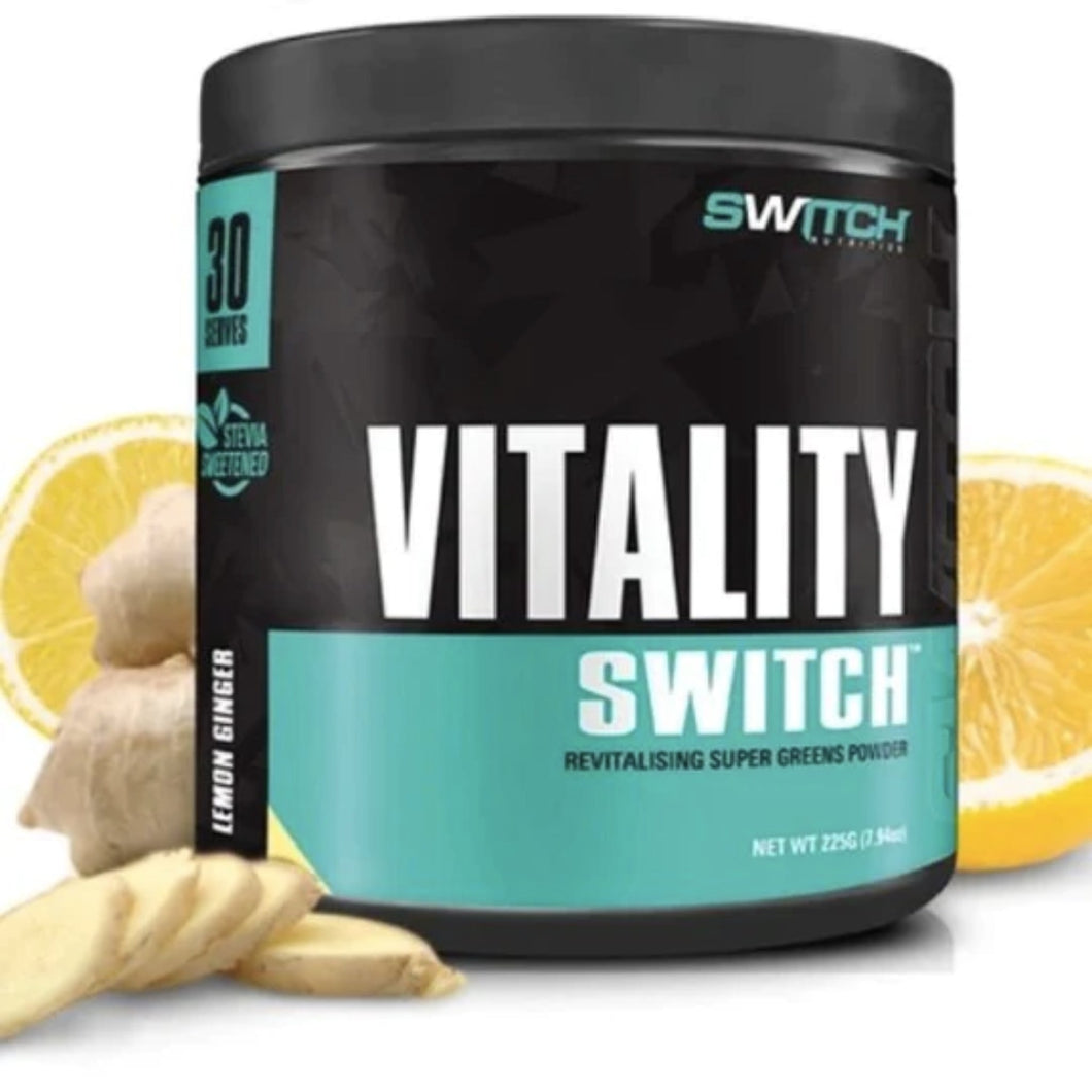 VITALITY SWITCH by Switch Nutrition GREENS SUPPS247 30 serves Lemon Ginger 
