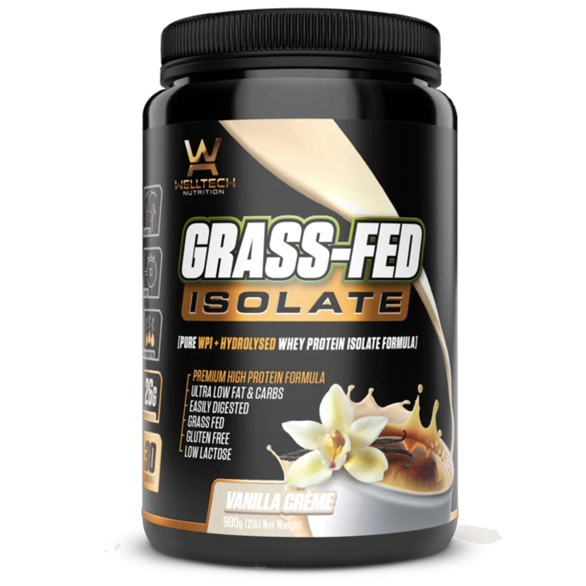 Grass-Fed Isolate by Welltech Nutrition Protein isolate SUPPS247 Vanilla Creme 2 LB  - Image 6