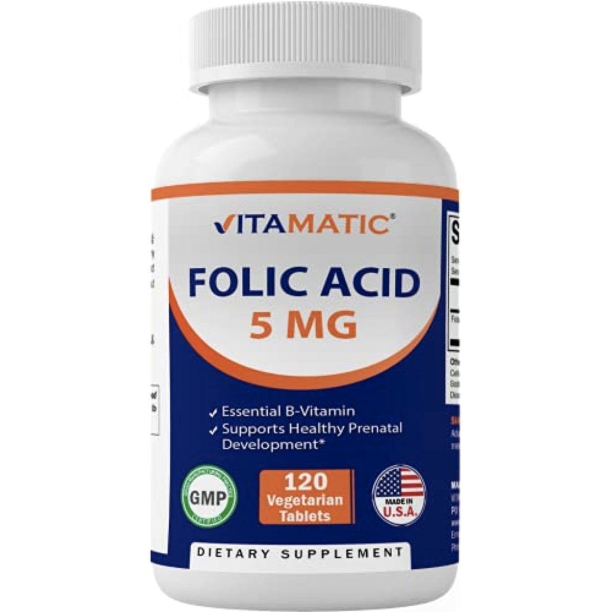 Vitamatic Folic Acid 5 mg Folic Acid SUPPS247  - Image 1