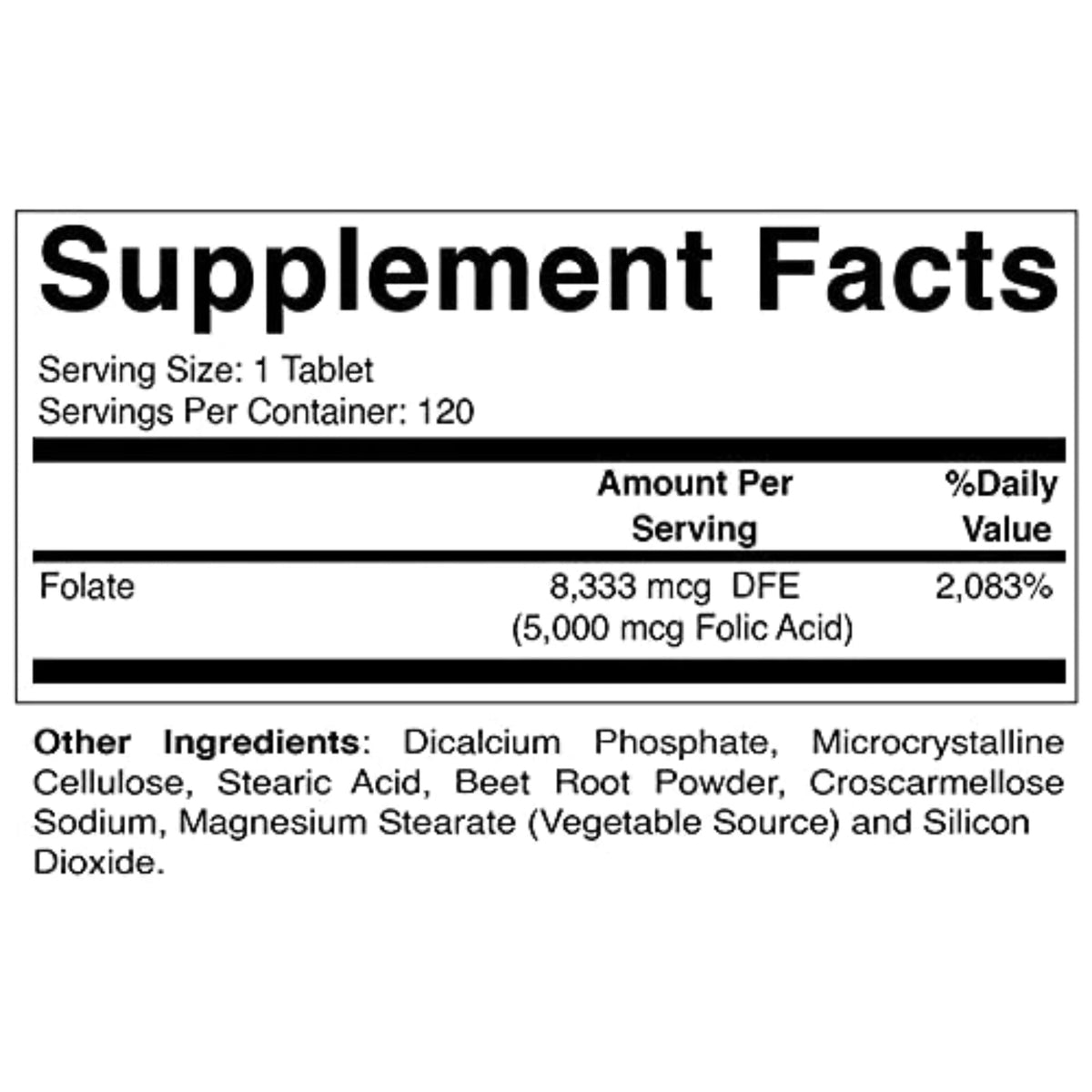 Vitamatic Folic Acid 5 mg Folic Acid SUPPS247  - Image 2