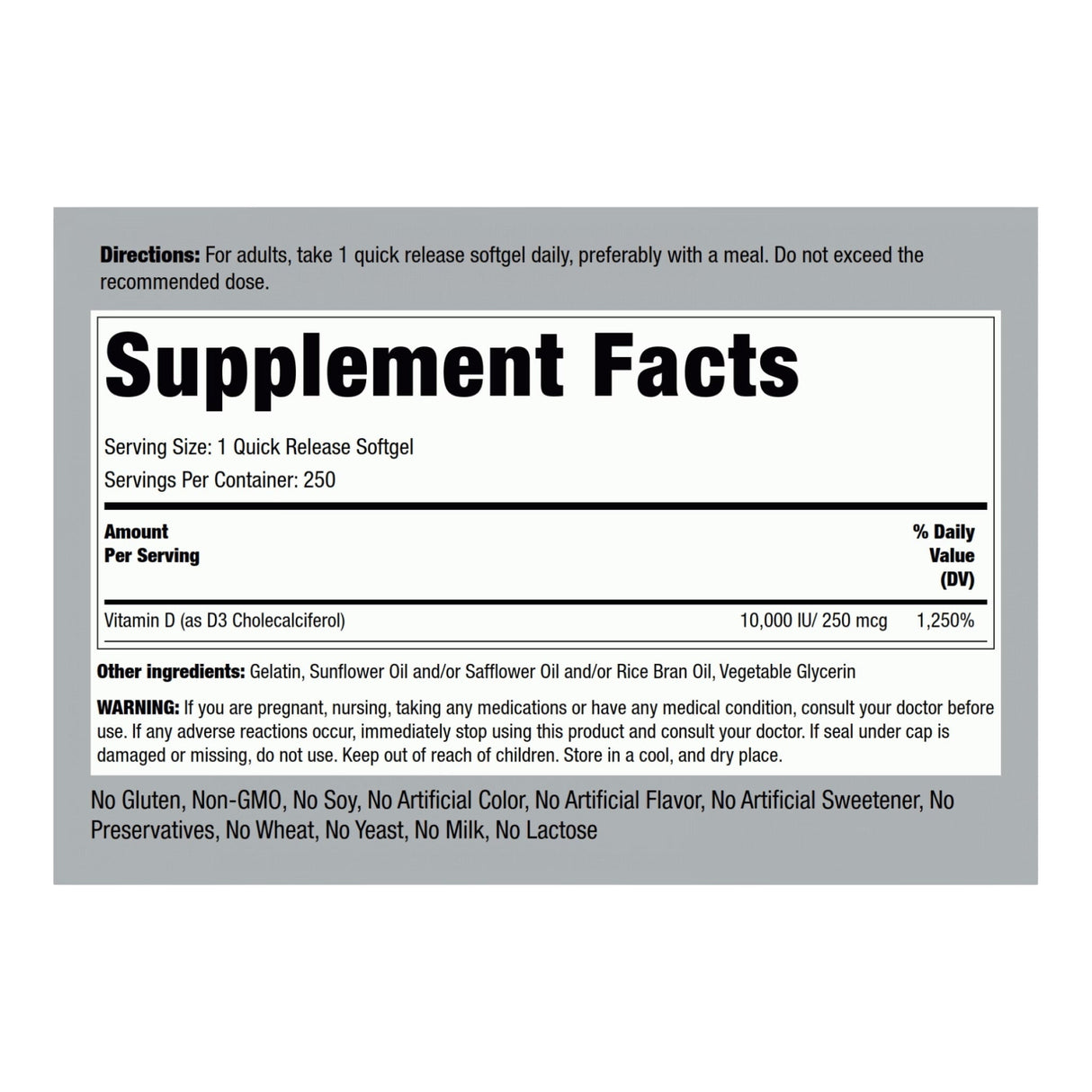 Vitamin D3 10,000 IU by Piping Rock Vitamins, Minerals & Supplements Piping Rock 