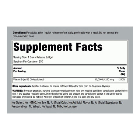 Vitamin D3 10,000 IU by Piping Rock Vitamins, Minerals & Supplements Piping Rock 