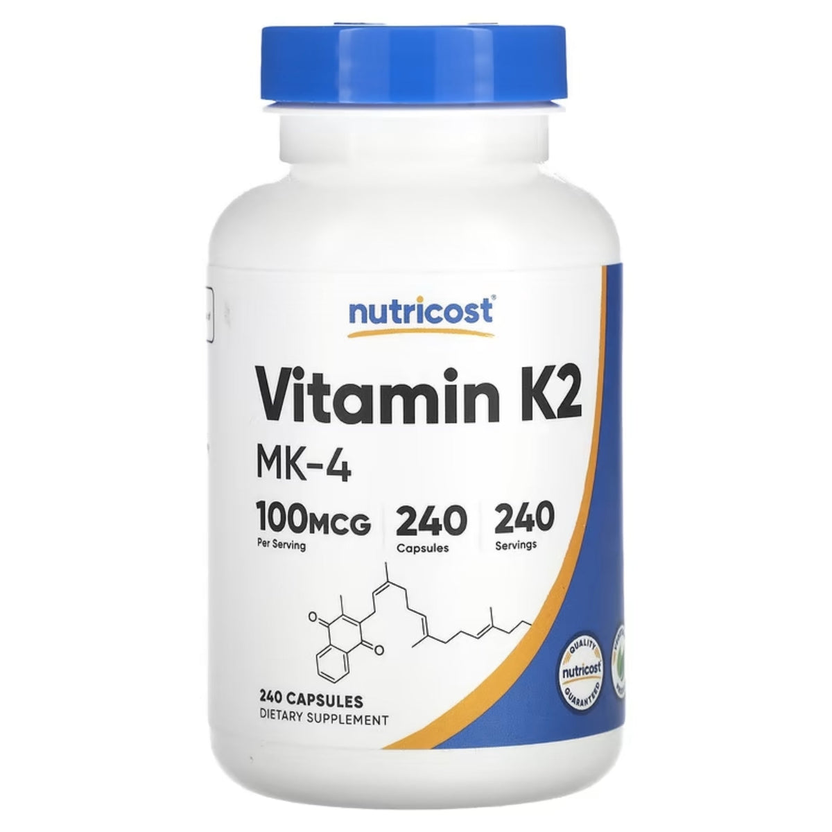 Vitamin K2 MK-4 by Nutricost Muscles, Bones & Joints Nutricost 240 Count  - Image 1