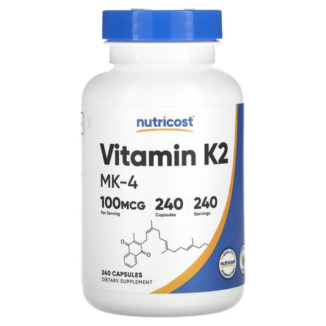 Vitamin K2 MK-4 by Nutricost Muscles, Bones & Joints Nutricost 240 Count 