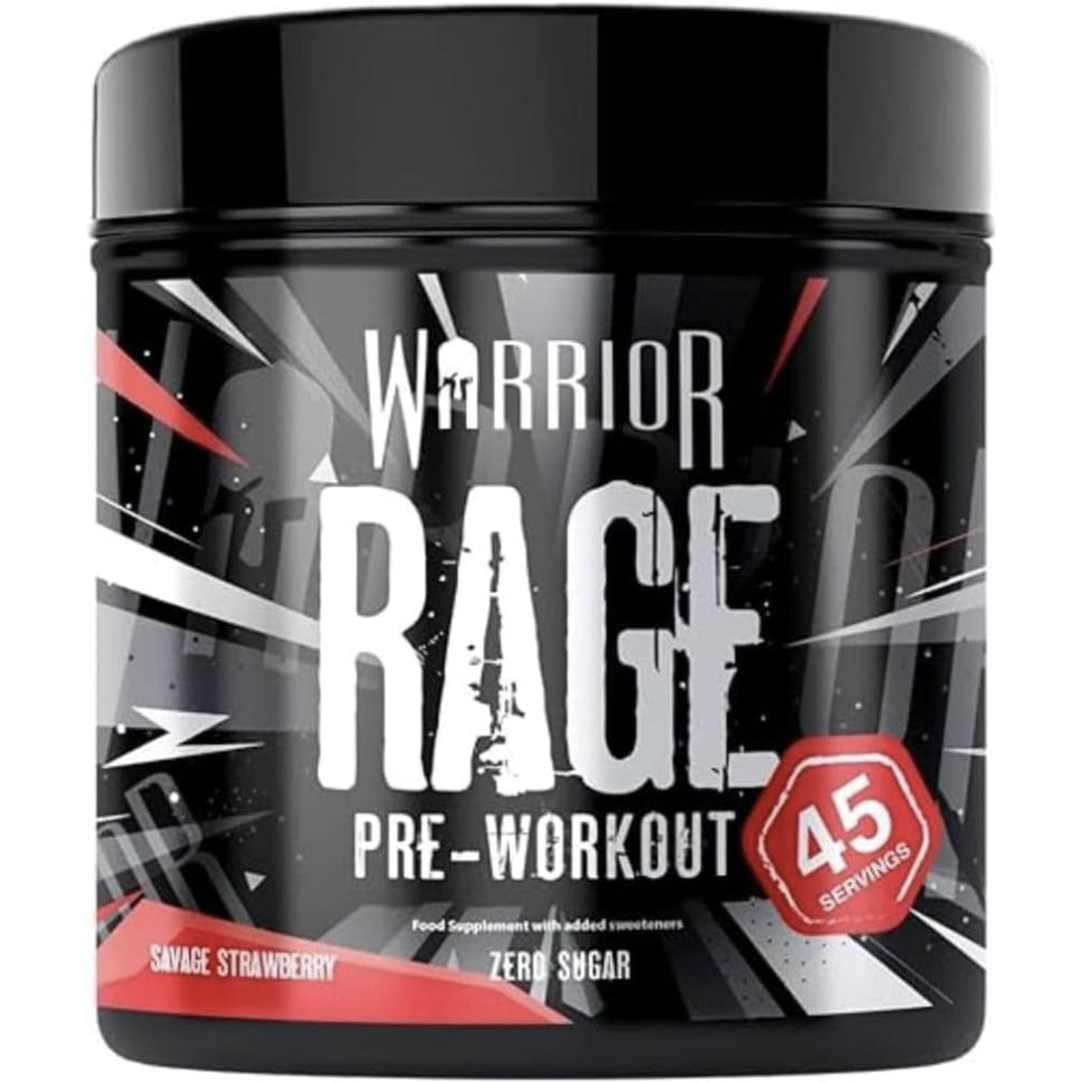 Warrior Rage High-Stimulant Pre Workout Pre-Workout Amazon 45 Serves Savage Strawberry  - Image 2