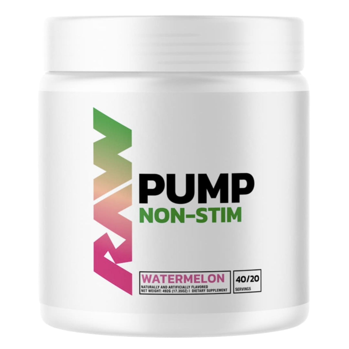 RAW Nutrition Pump Non-Stim Pre-Workout PRE WORKOUT Get Raw Nutrition Watermelon 