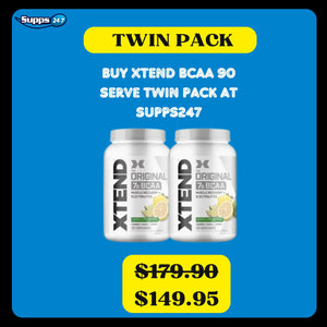 Xtend By Scivation 90 Serves BCAAs SUPPS247 TWIN PACK DEAL Lemon Lime Squeeze 