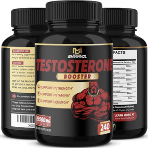 BMVINVOL Natural Testosterone Booster 15500 mg Testosterone Boosters Amazon 240 Capsules Pack of 1 
