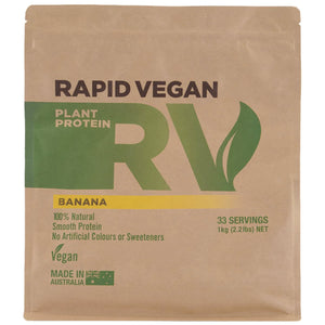 Rapid Vegan by Rapid Supplements Vegan Protein supps247Springvale 1 KG Banana 