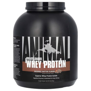Animal Whey Protein Isolate Loaded by Universal Nutrition PROTEIN SUPPS247 Brownie Batter 4 LB 
