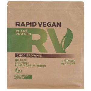 Rapid Vegan by Rapid Supplements Vegan Protein supps247Springvale 1 KG Choc Brownie 