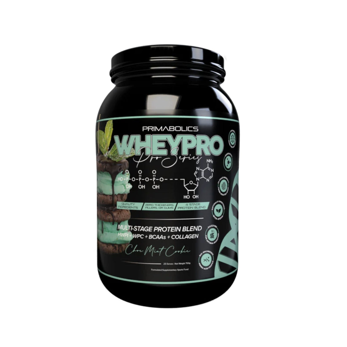 Whey Pro PRO SERIES by Primabolics PROTEIN Primabolics Choc Mint Cookie 750g  - Image 11