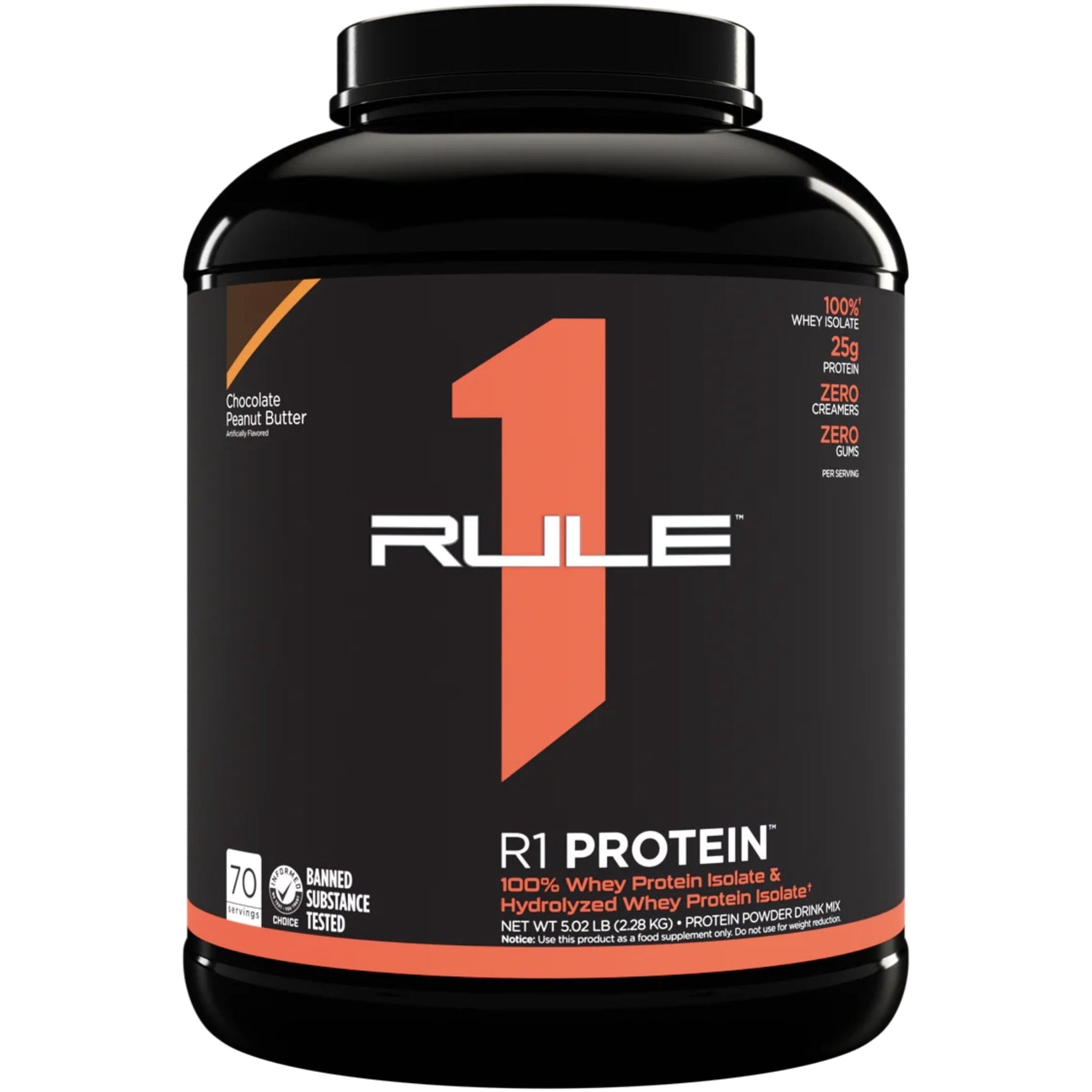 RULE 1 PROTEIN WPI R1 PROTEIN 5LBS Protein isolate RULE1 Chocolate Peanut Butter 