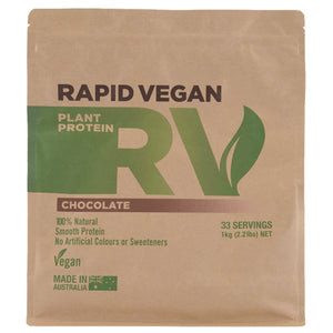 Rapid Vegan by Rapid Supplements Vegan Protein supps247Springvale 1 KG Chocolate 