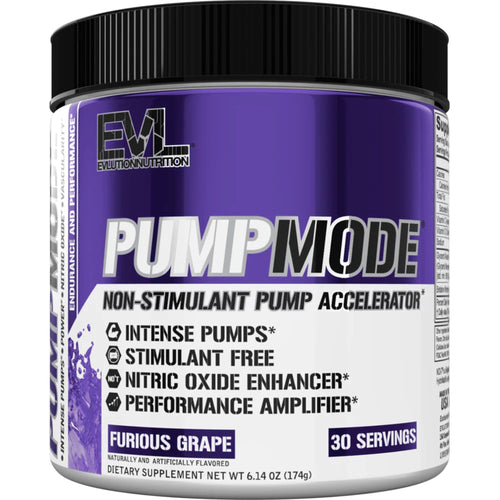 Evlution Nutrition Pump Mode PREWORKOUT Evolution Nutrition 30 Serves Furious Grape 
