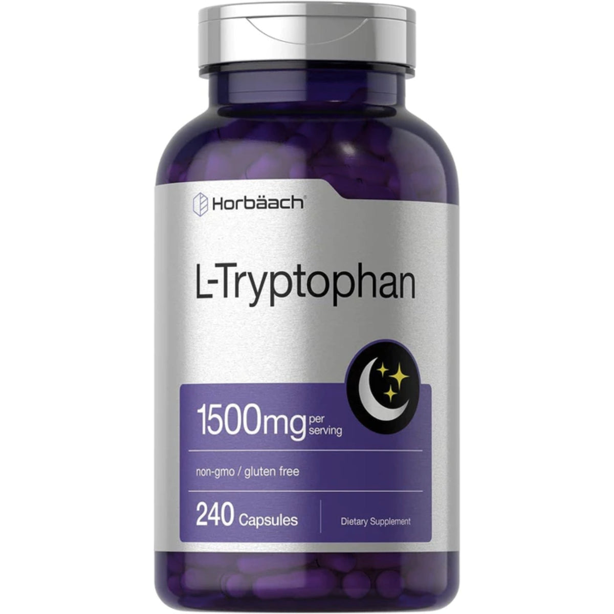 Horbaach L-Tryptophan 1500 mg Sleeping Aids SUPPS247 240 Capsules  - Image 1