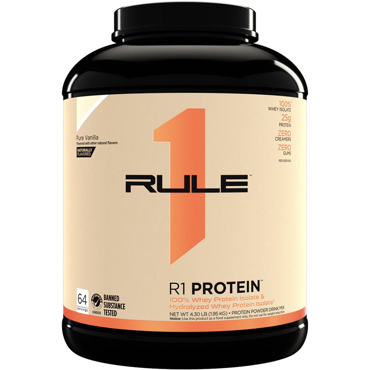RULE 1 PROTEIN WPI R1 PROTEIN 5LBS Protein isolate RULE1 Natural Vanilla Creme  - Image 13