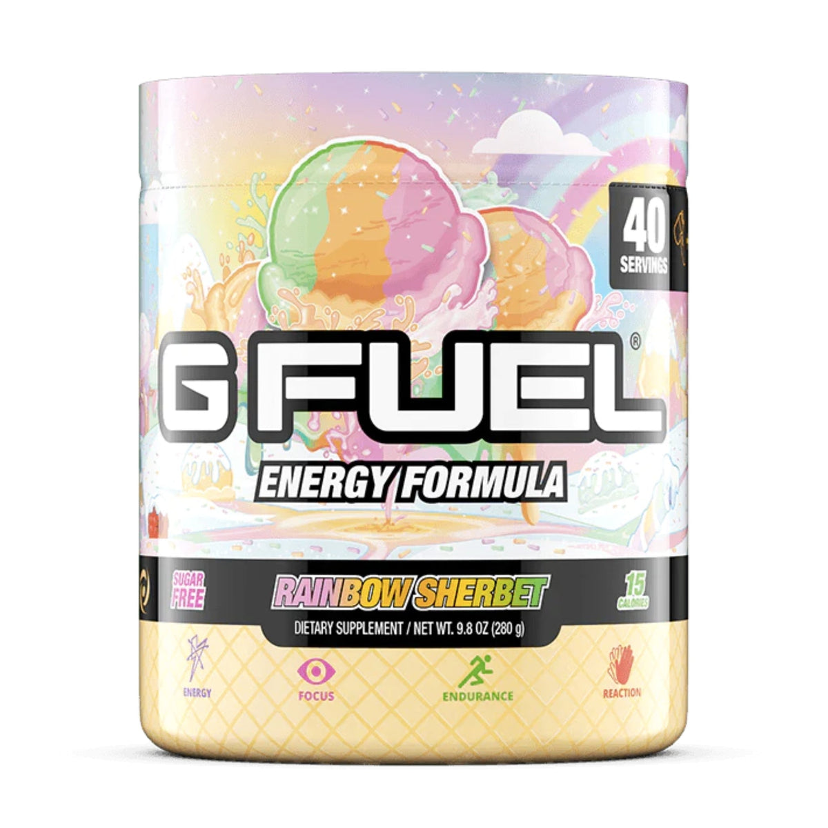 G FUEL Energy Formula Pre-workout Pre-Workout supps247Springvale Rainbow Sherbert 40 Serves  - Image 8