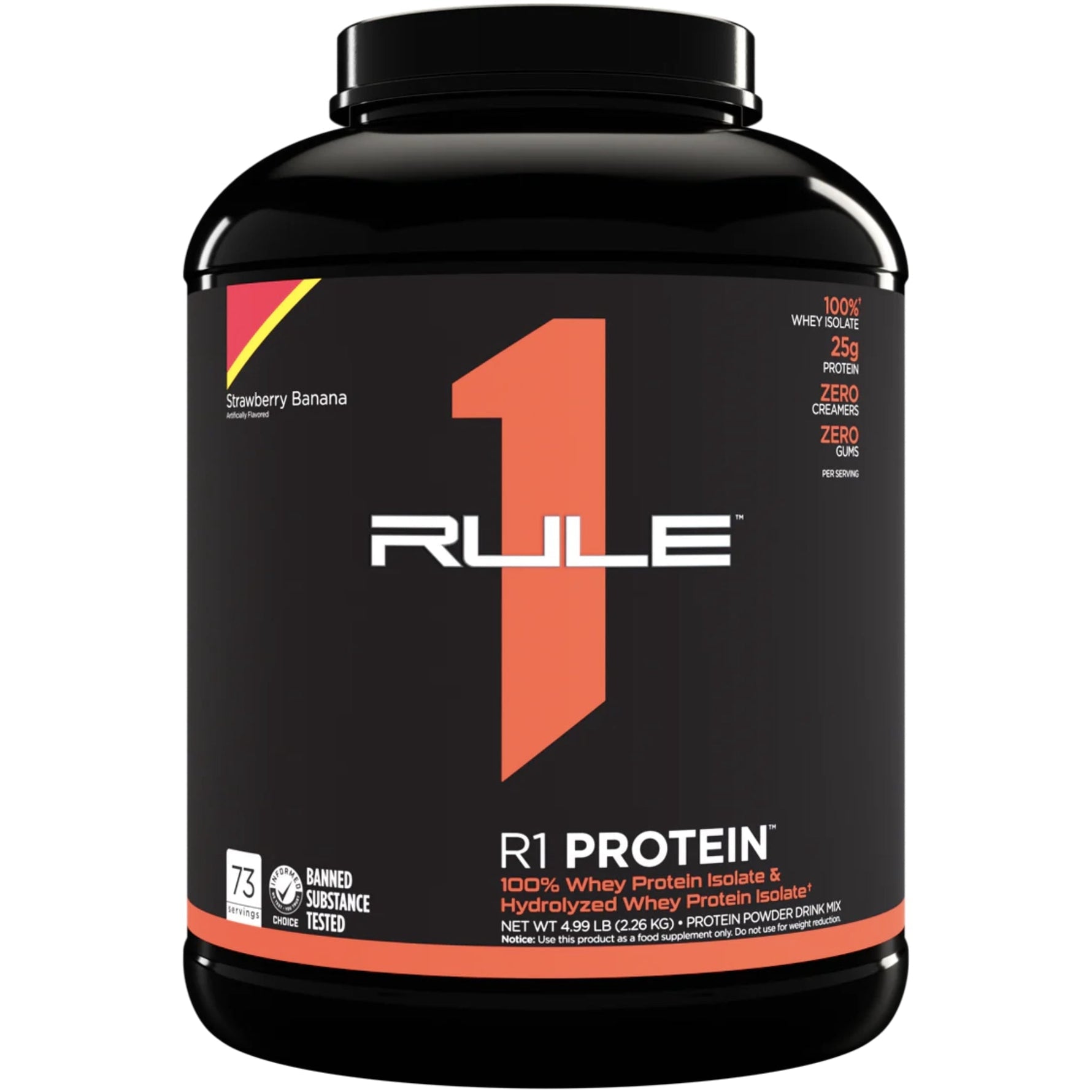 RULE 1 PROTEIN WPI R1 PROTEIN 5LBS Protein isolate RULE1 Strawberry Banana 