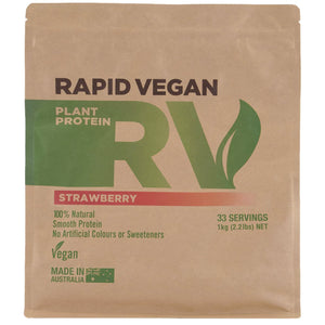 Rapid Vegan by Rapid Supplements Vegan Protein supps247Springvale 1 KG Strawberry 
